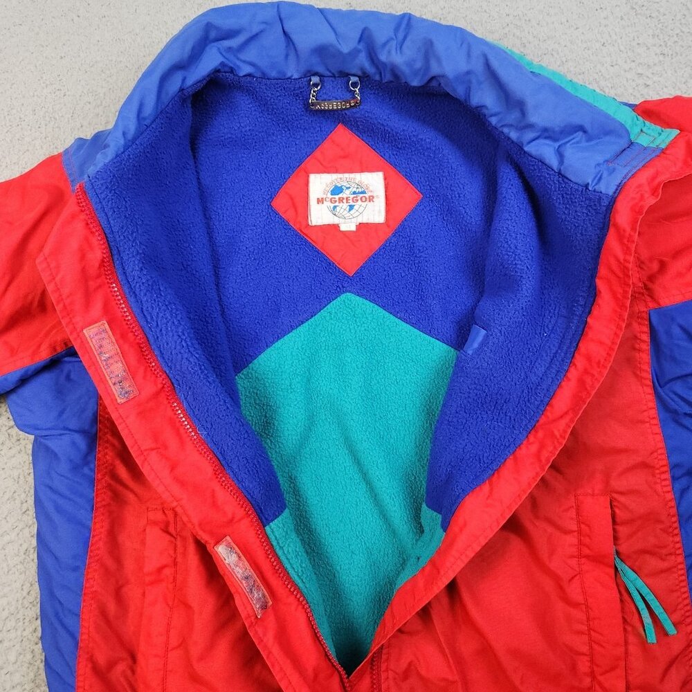 VTG 90s Parka Jacket Men Medium Fleece Lined Insulated Windbreaker Snowboard Ski - Picture 6 of 9